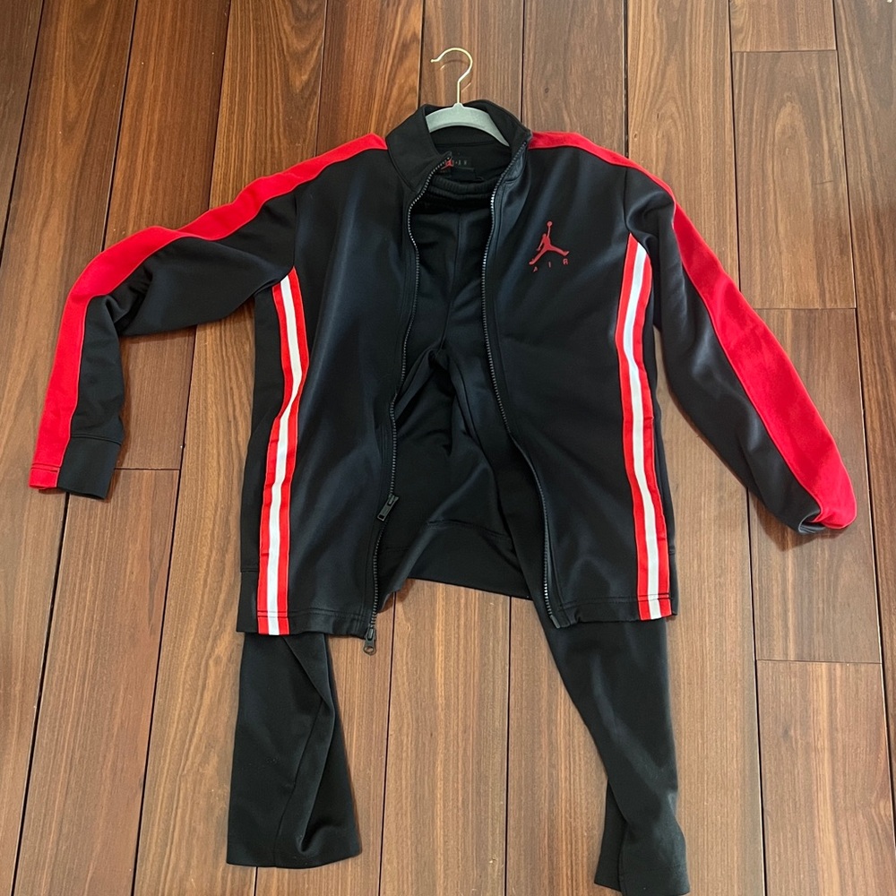 Jordan Men's Black and Red Bomber Jacket